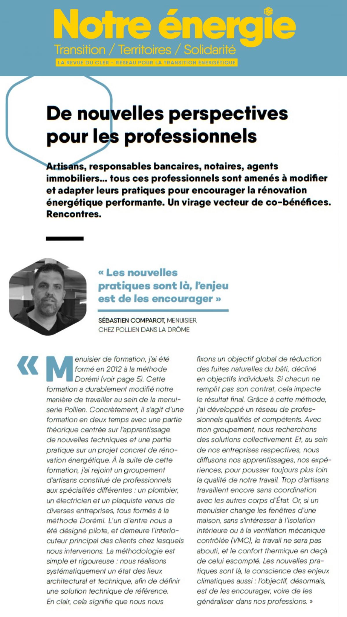 Le CLER - Réseau pour la transition énergétique (anciennement Comité de liaison pour les énergies renouvelables) 